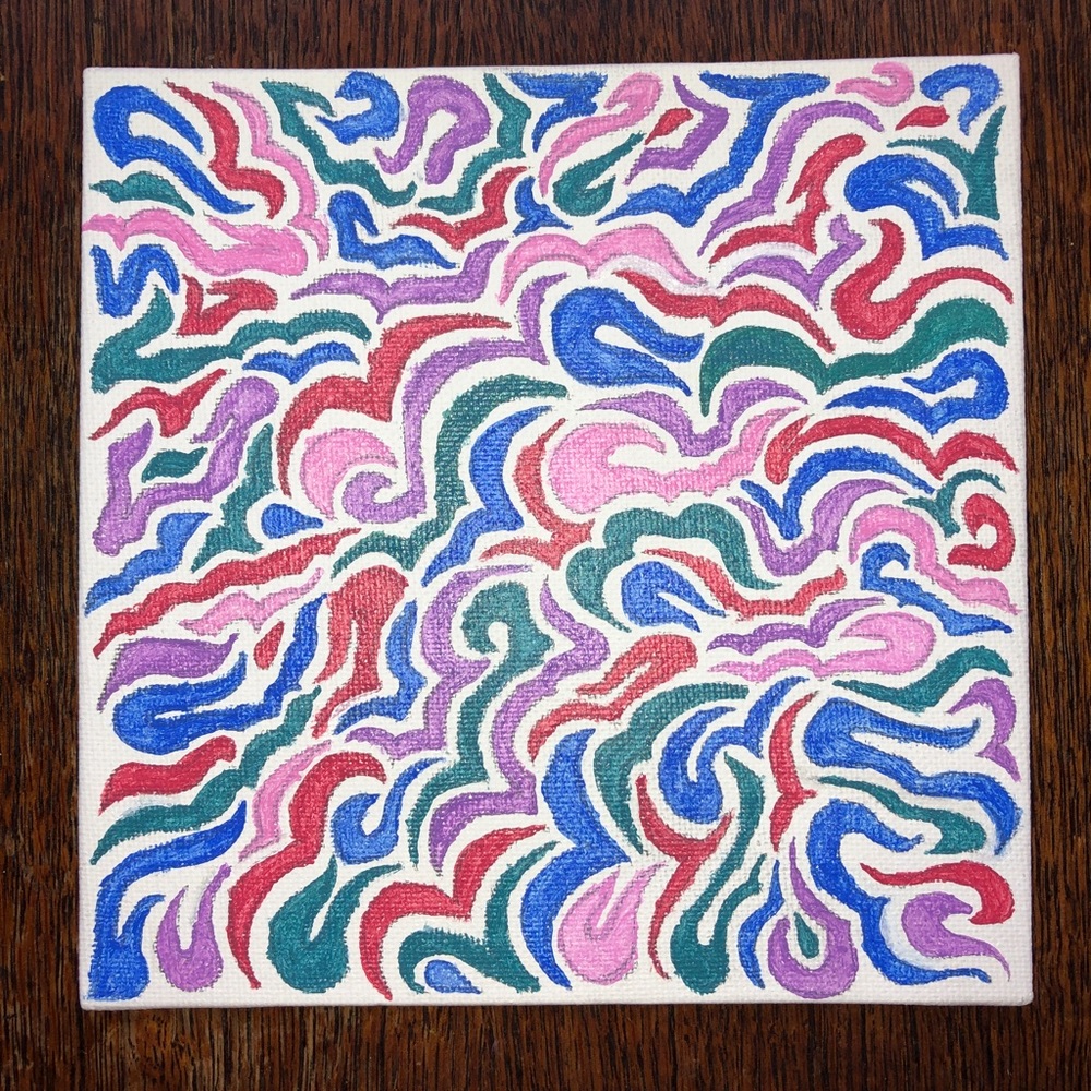 abstract 6x6 inch painting